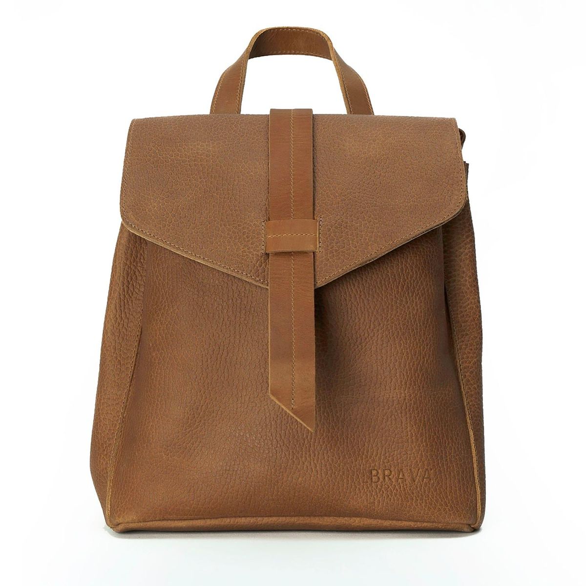 BRAVA - Mochila de cuero modelo ELENA Miel