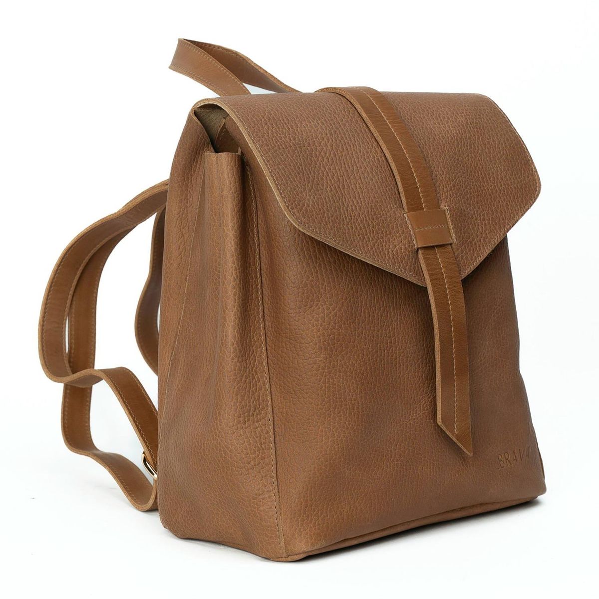 BRAVA - Mochila de cuero modelo ELENA Miel