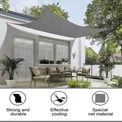 GENERICO - Toldo Vela Sombreadora Malla Sombra 5X6 Rectangular