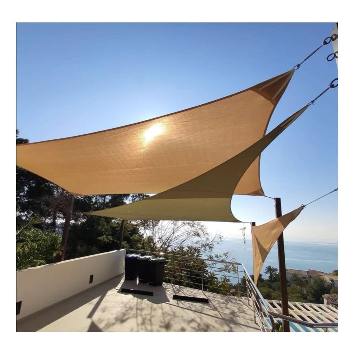 GENERICO - Toldo Vela Sombreadora Rectangular 4x6 Beige