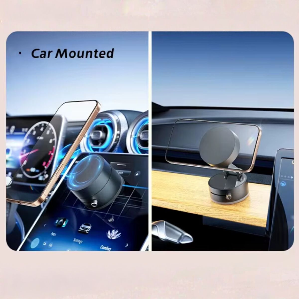 GENERICO - Soporte Magnético Para Teléfono Celular Con Ventosa Negro