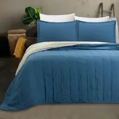 TODOHOGAR SANTIAGO DE CHILE - Cubrecama de algodón bordado 2 plazas