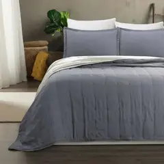 TODOHOGAR SANTIAGO DE CHILE - Cubrecama de algodón bordado 2 plazas