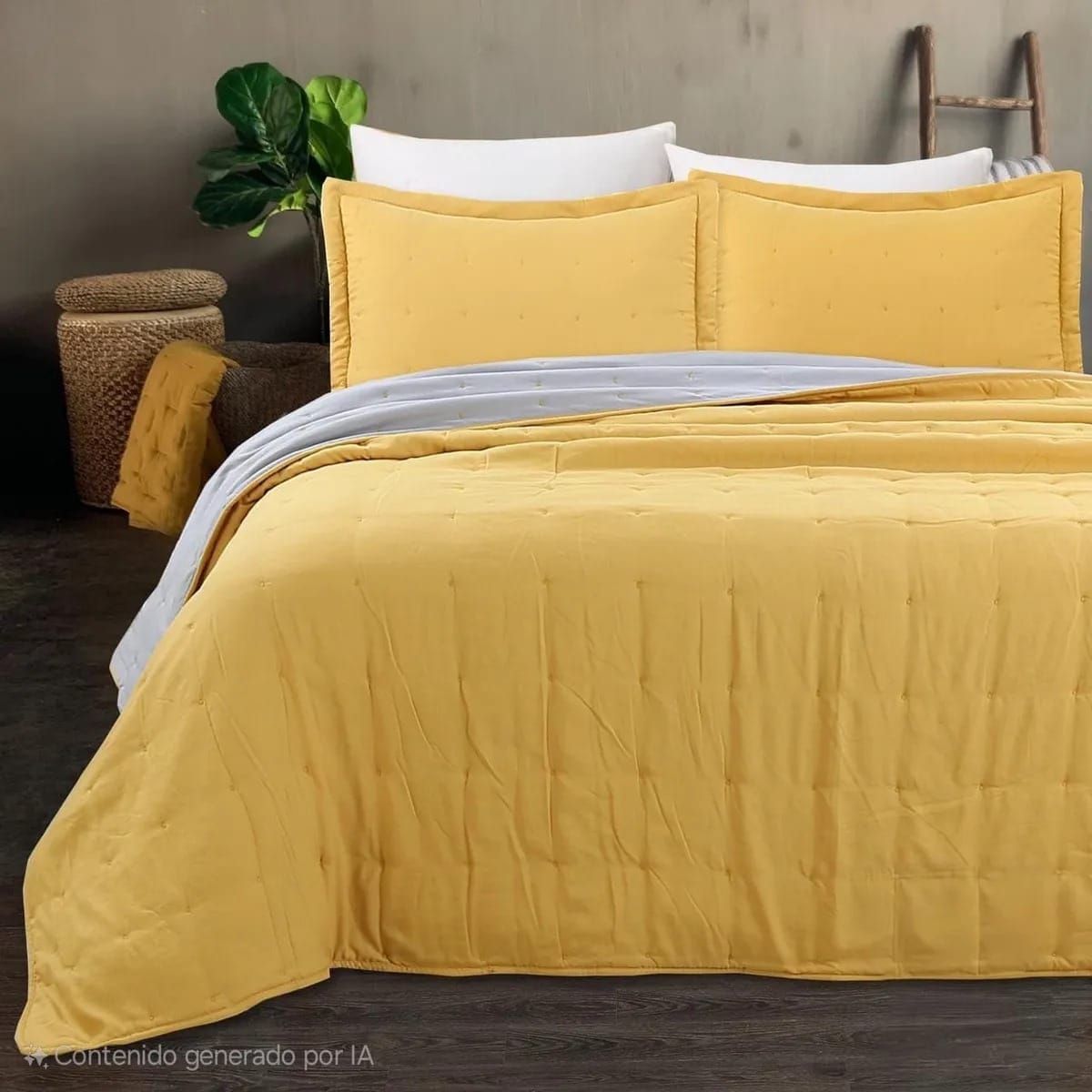 TODOHOGAR SANTIAGO DE CHILE - Cubrecama de algodón bordado 2 plazas