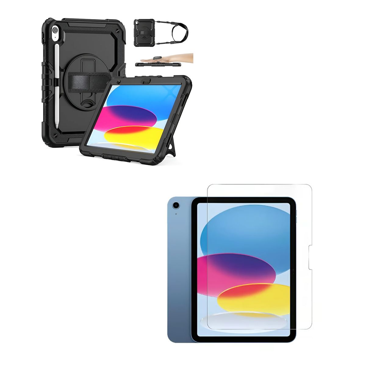 JOIGO - Funda Armadura 360 Lamina Vidrio Para IPad 10.9 10ma 2022