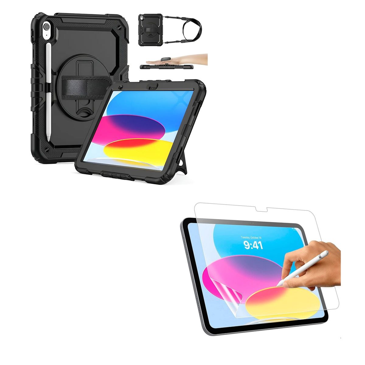 JOIGO - Funda Armadura 360 Lamina Clear Para IPad 10.9 10ma 2022