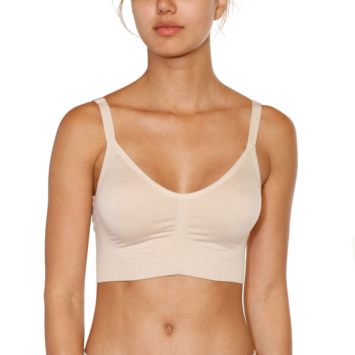 BAZIANI - Sostén Bustier Seamless Baziani Beige Negro y Blanco