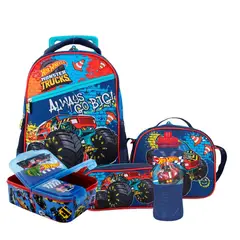HOT WHEELS - Set Mochila Escolar con ruedas + Accesorios 2