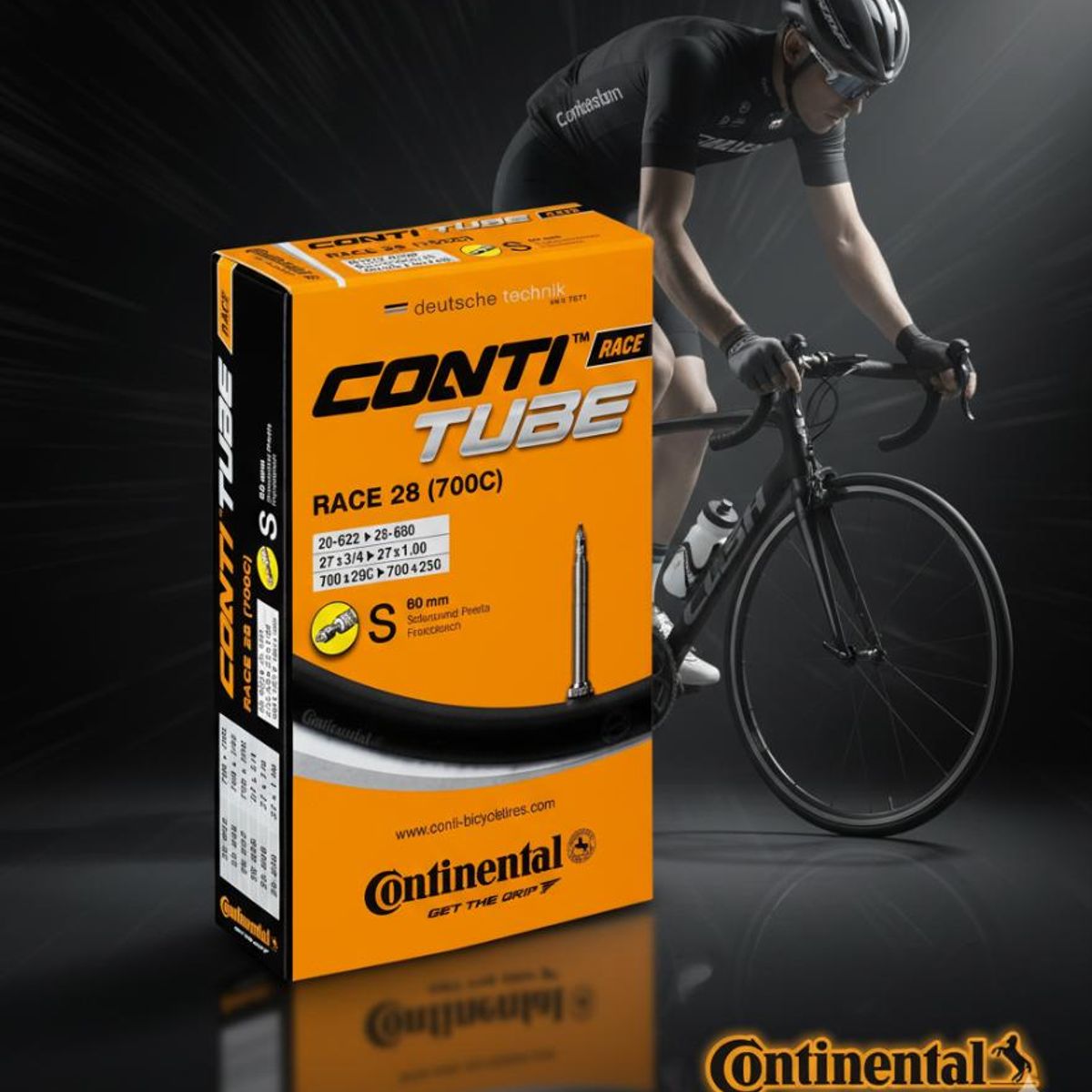 CONTINENTAL - Cámara 700C Ruta Continental Válvula Presta 60mm
