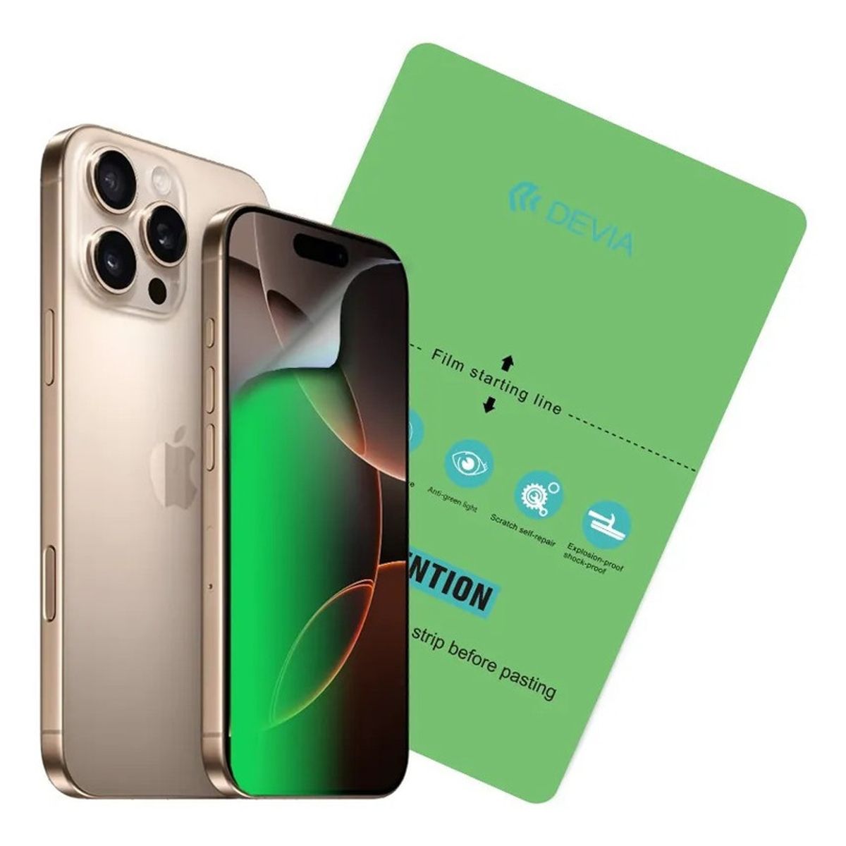 DEVIA - Lámina Hidrogel Devia Anti Luz Azul GreenRay para iPhone Air