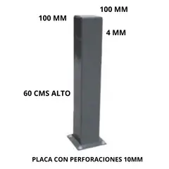 GENERICO - BOLARDO CUADRADO METALICO CON PLACA BASE SEGURIDAD Y DEMILITACION URBANA / INDUSTRIAL