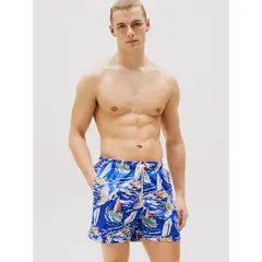TOMMY HILFIGER - Traje De Baño Con Estampado Azul