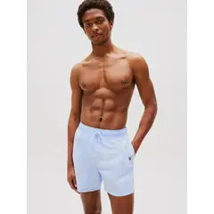 TOMMY HILFIGER - Traje De Baño De Largo Medio Con Logo Celeste