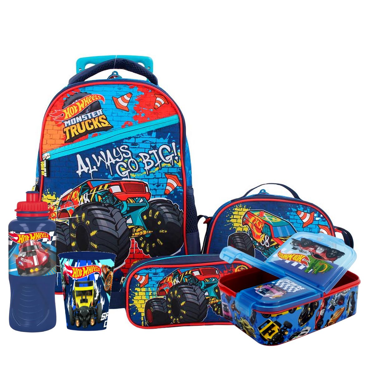 HOT WHEELS - Set Mochila Escolar con ruedas Hot Wheels + Accesorios 3