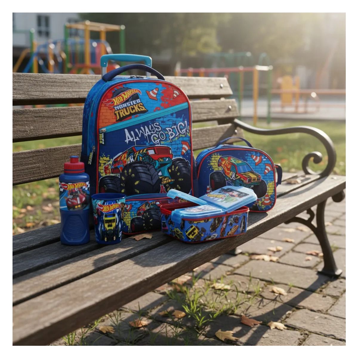 HOT WHEELS - Set Mochila Escolar con ruedas Hot Wheels + Accesorios 3