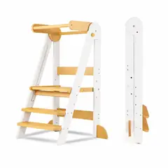 GENERICO - Torre De Aprendizaje Plegable Madera Con 3 Niveles De Altura