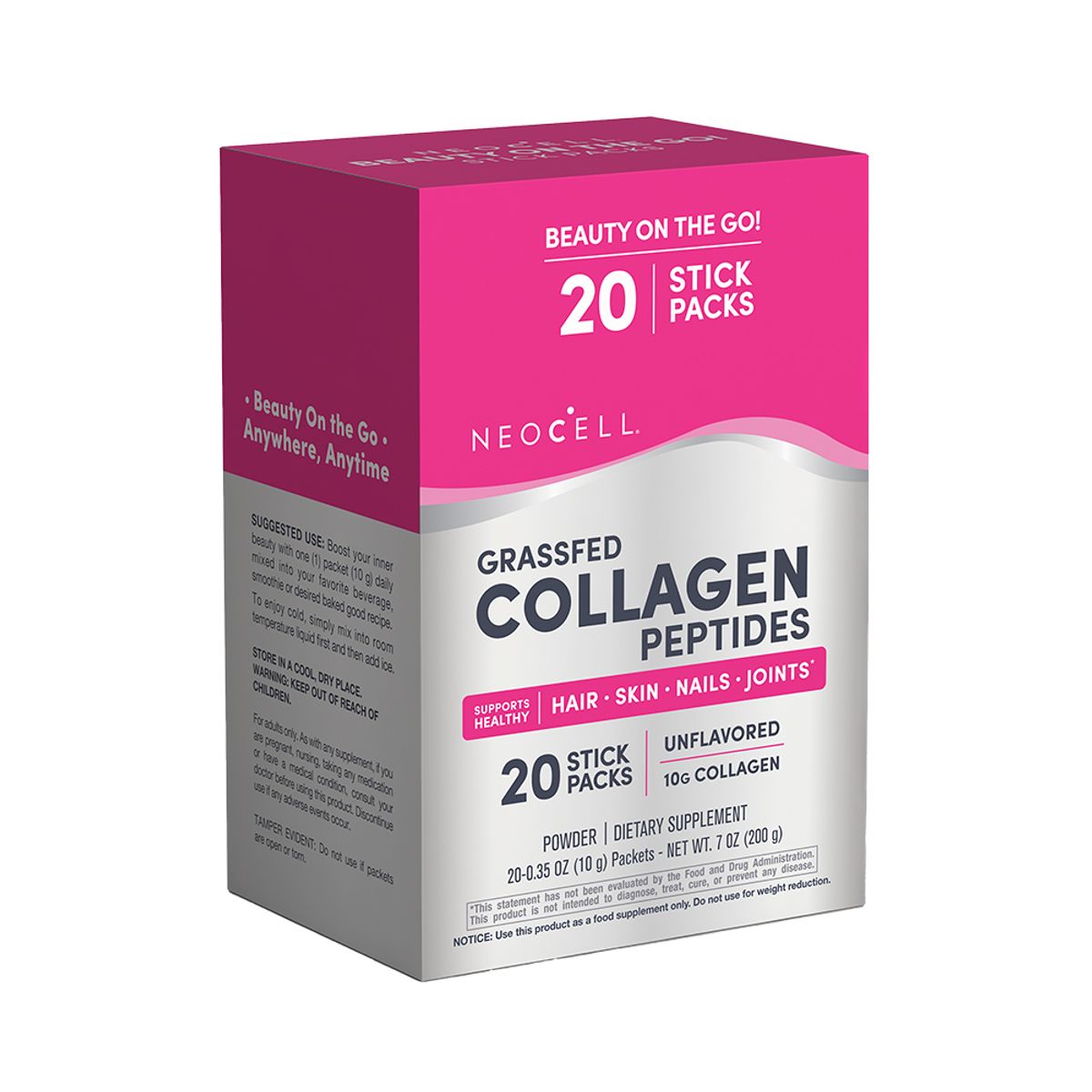 GENERICO - Colágeno Péptidos GrassFed Polvo sin sabor 20 sobres NeoCell