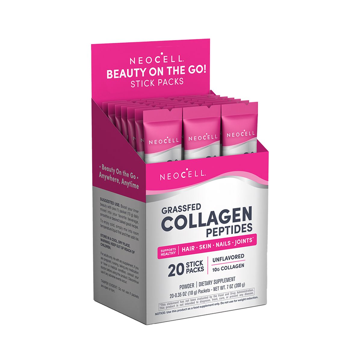 GENERICO - Colágeno Péptidos GrassFed Polvo sin sabor 20 sobres NeoCell