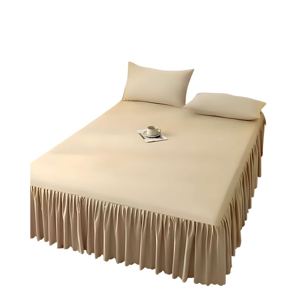 GENERICO - FALDÓN PROTECTOR PARA BASE DE CAMA PLAZA Y MEDIA 105X200 CM