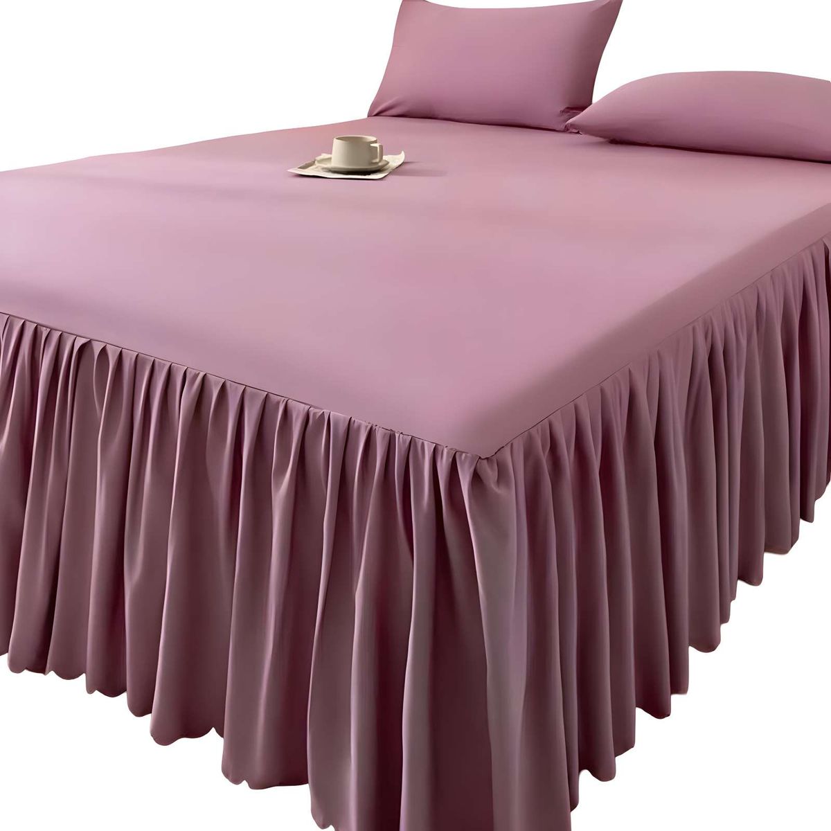 GENERICO - FALDÓN DE CAMA PROTECTOR BASE DE CAMA PLAZA Y MEDIA 105X200 CM 03