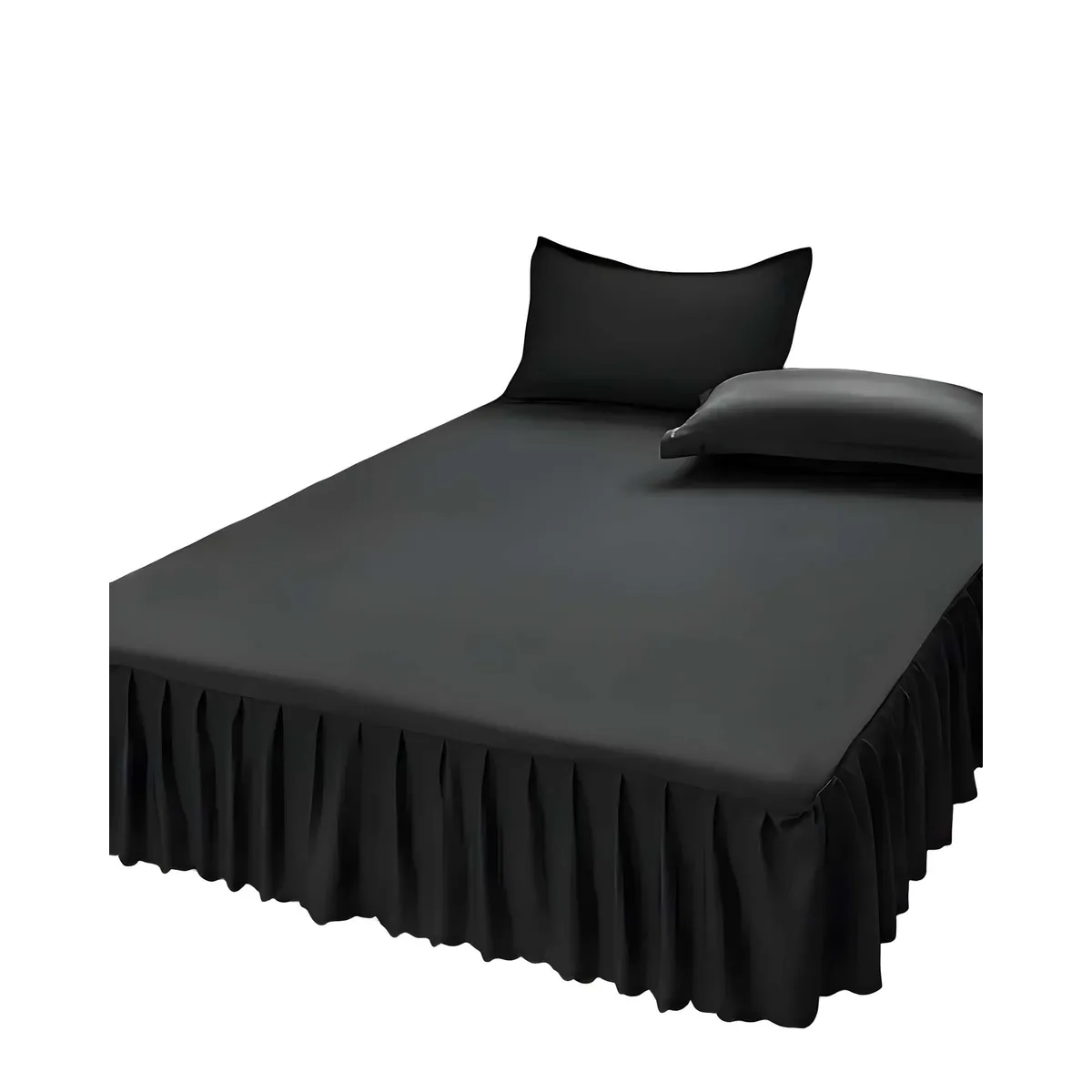 GENERICO - FALDÓN DE CAMA PROTECTOR BASE DE CAMA 2 PLAZAS 150X200 CM 04
