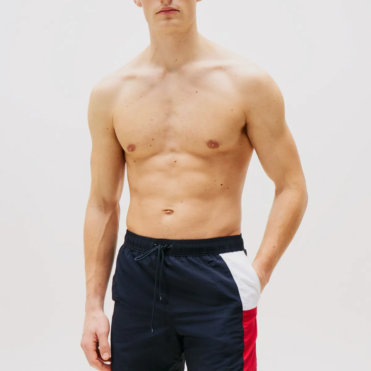 TOMMY HILFIGER - Traje De Baño De Medio Largo Con Logo Azul Tommy Hilfiger