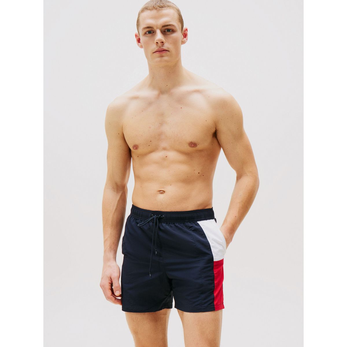 TOMMY HILFIGER - Traje De Baño De Medio Largo Con Logo Azul Tommy Hilfiger