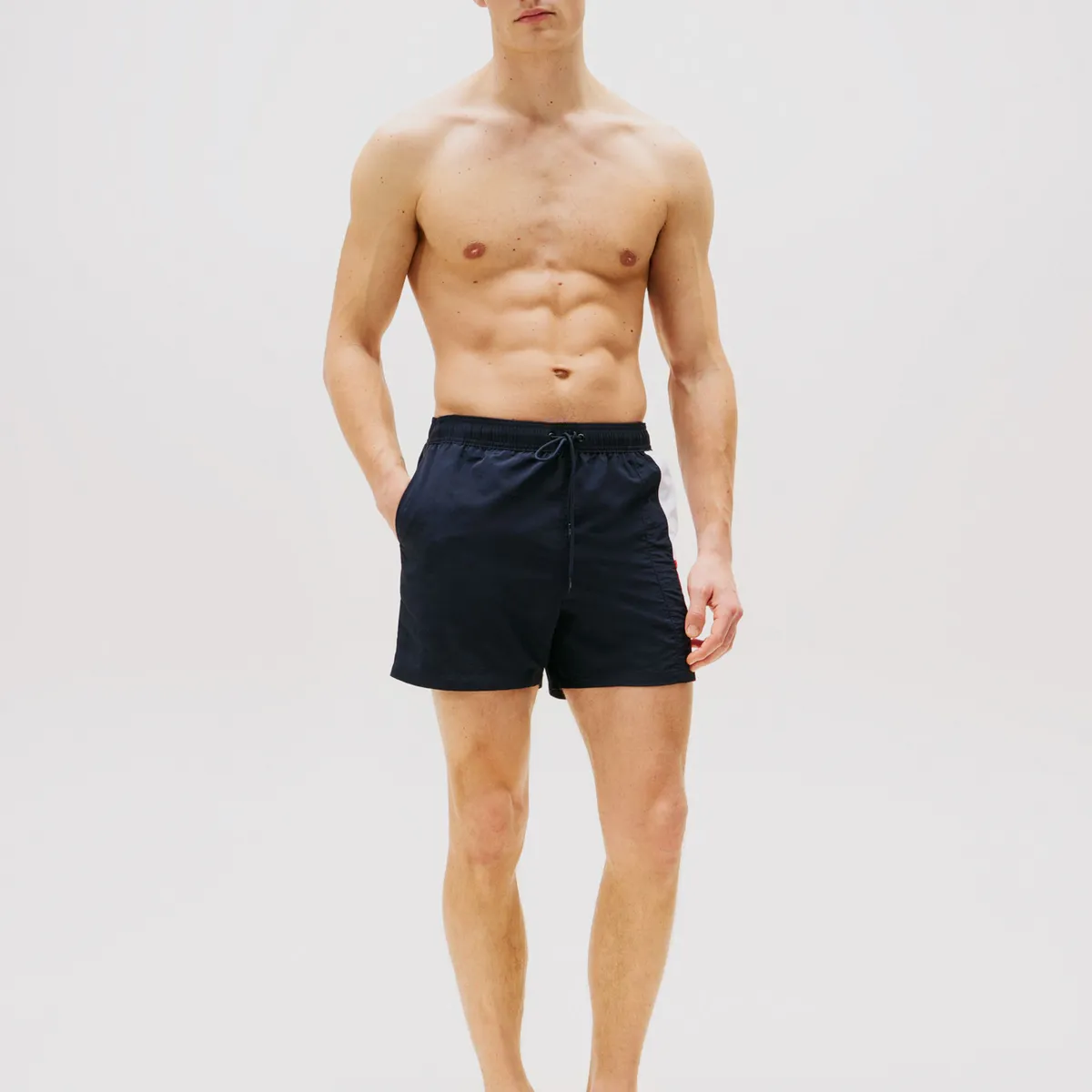 TOMMY HILFIGER - Traje De Baño De Medio Largo Con Logo Azul Tommy Hilfiger