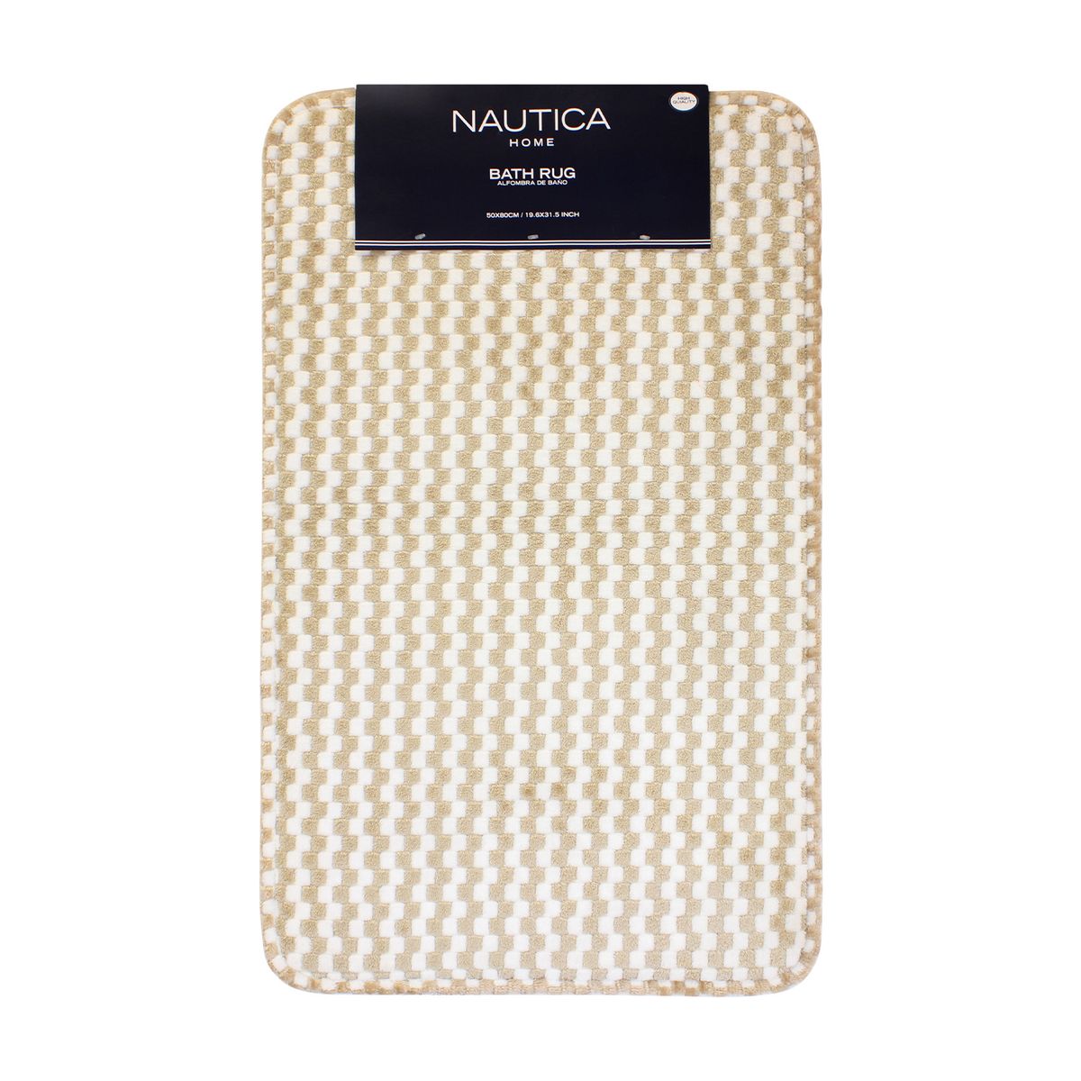 NAUTICA - Alfombra de Baño Nautica Home Memory Foam 50x80 cm cuadros beige