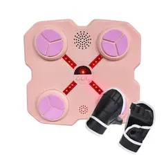 GENERICO - Máquina de Boxeo para Niños Con Luces LED, Bluetooth y Guantes Entrena Jugando y Diviértete rosado