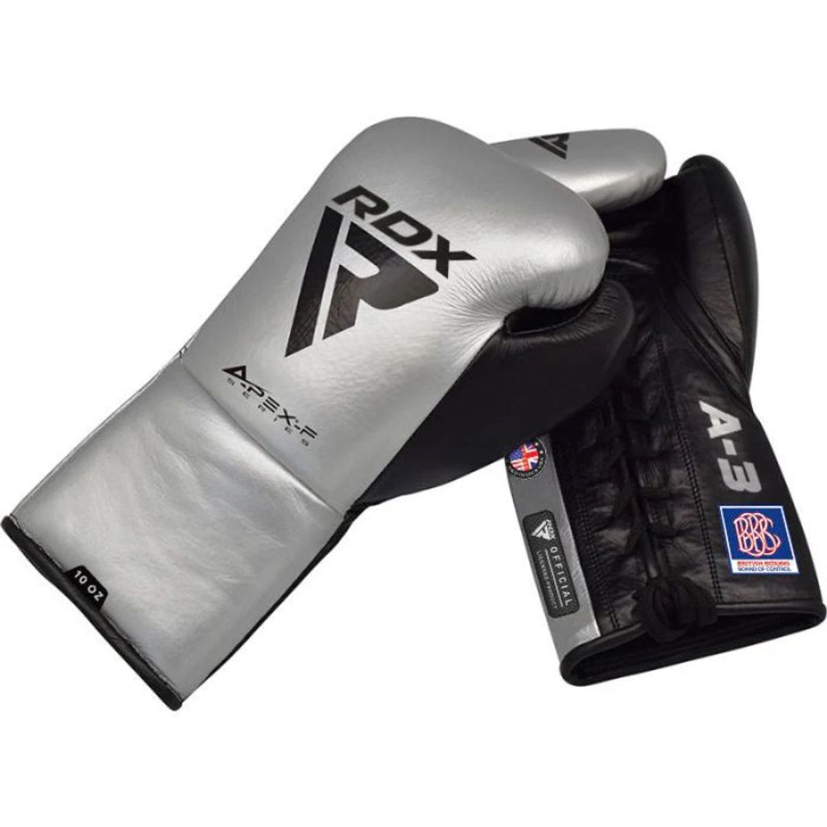 RDX - Guante de Boxeo Profesional A3 Plateado 08oz