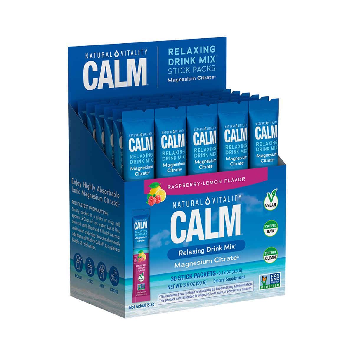 CALM - Magnesio en Polvo Sabor Frambuesa Limón 30 sobres 235 mg CALM
