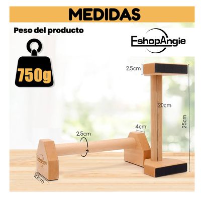 Imagen 2 del producto Mini Paralelas De Madera Calistenia Fitness Barra Marrón Claro
