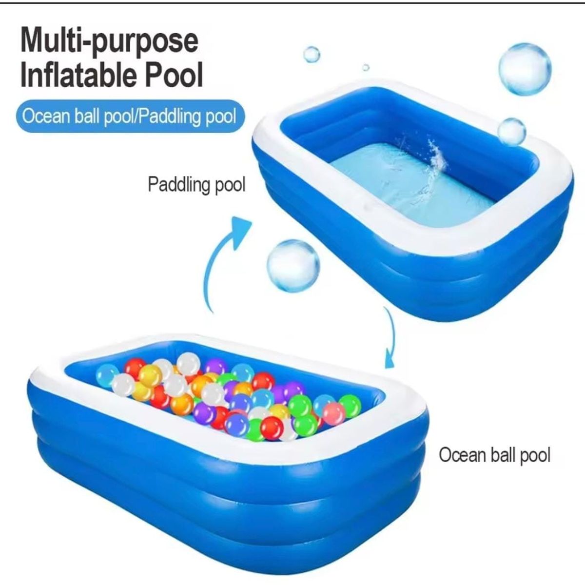 GENERICO - Piscina inflable 3 aros 150x100x50 cm