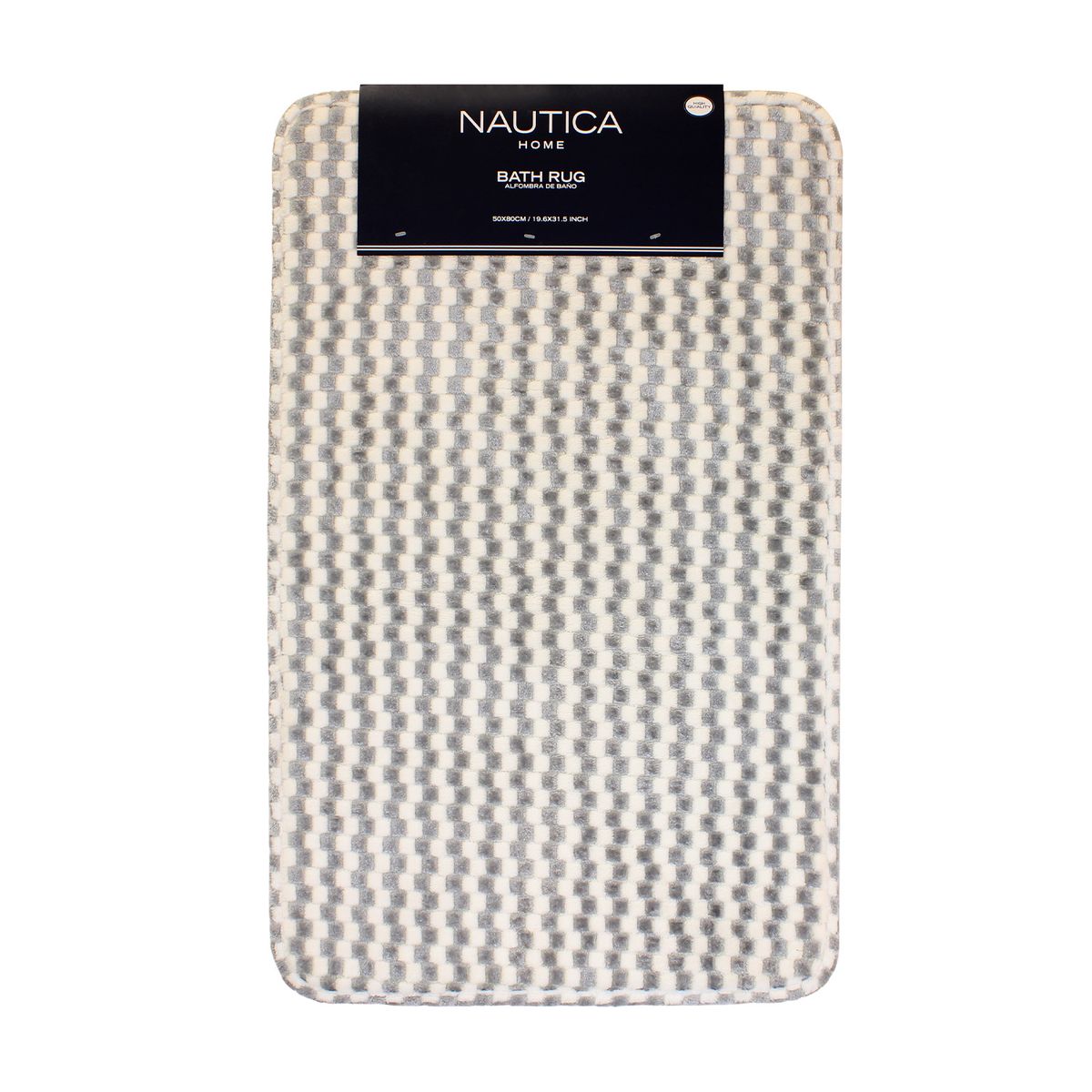 NAUTICA - Alfombra de Baño Nautica Home Memory Foam 50x80 cm cuadros gris