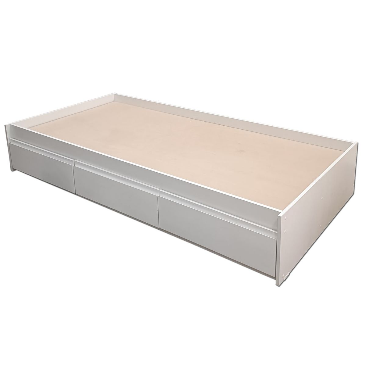 DECORACION CREATIVA - Cama Infantil/Juvenil tres cajones 1.5 Plazas - Linea Minimal Blanca