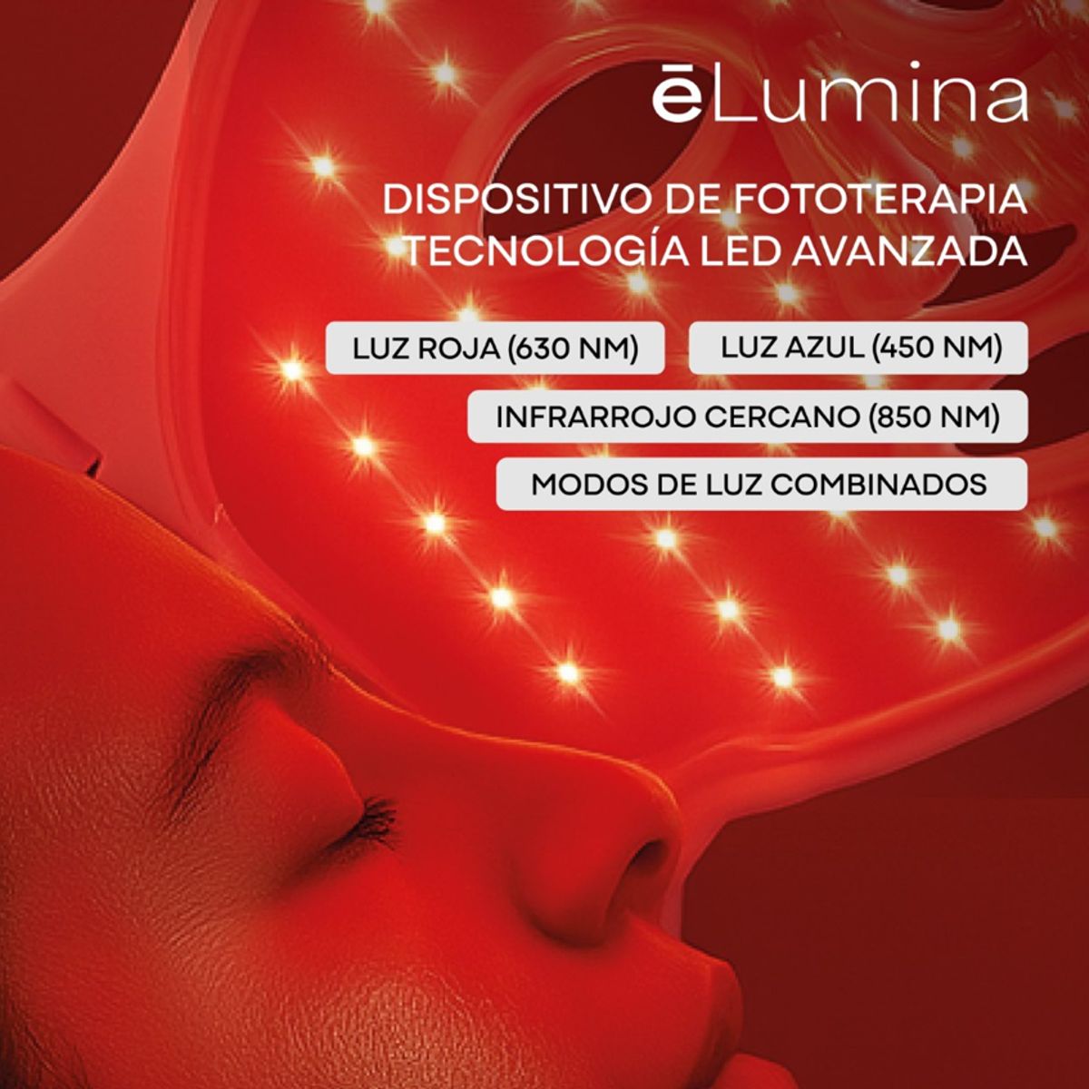 KINEGUN PRO - Mascara Led Antiaging para Rostro y Cuello 108 luces led - eLumina