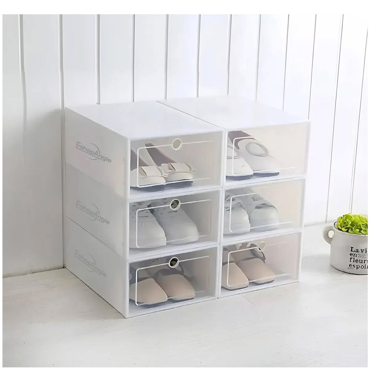 ESHOPANGIE - Caja Organizador De Zapatos Set De 6 Organizadores Apilables