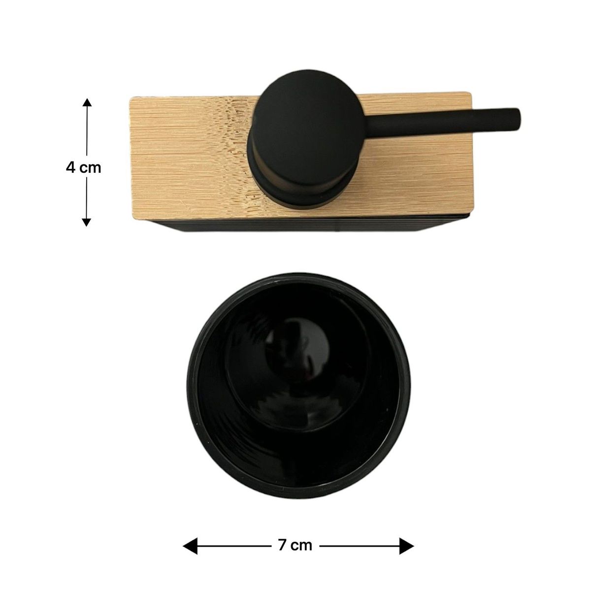 OEM - Set De Baño 2 Piezas Jabon Porta Cepillo Lineas Base Bambu