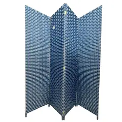 OEM - Biombo De Madera Resistente 4 Paneles Ladrillo 180cmx180cm