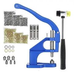 MUNDO MAGIA - Maquina De Broches Manuales De Aluminio + 3000 Ojetillos