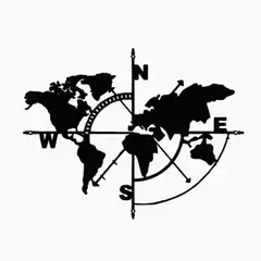 GENERICO - Sticker Decorativo de pared Mapa del Mundo con Rosa de los Vientos