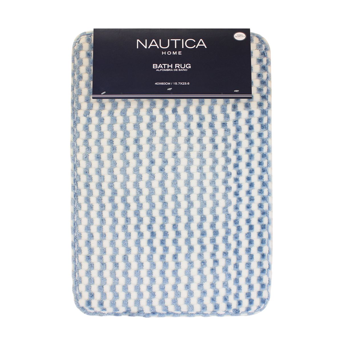 NAUTICA - Alfombra de Baño Nautica Home Memory Foam 40x60 cm cuadros azul