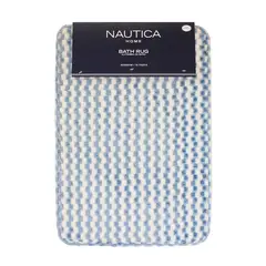NAUTICA - Alfombra de Baño Memory Foam 40x60 cm cuadros azul