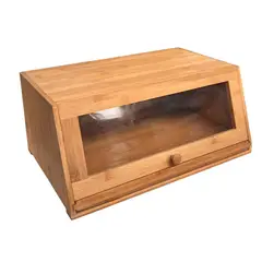 GENERICO - Panera Caja Madera Cesta De Pan Cuadrada 39x17cm