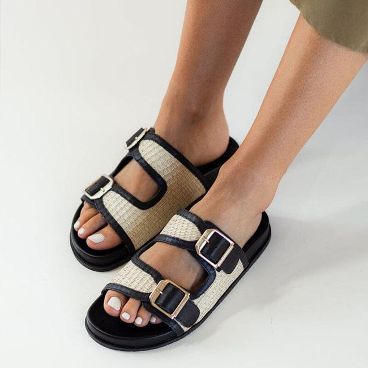 GIANI DAFIRENZE - Sandalia Mujer / Palma Negro Beige