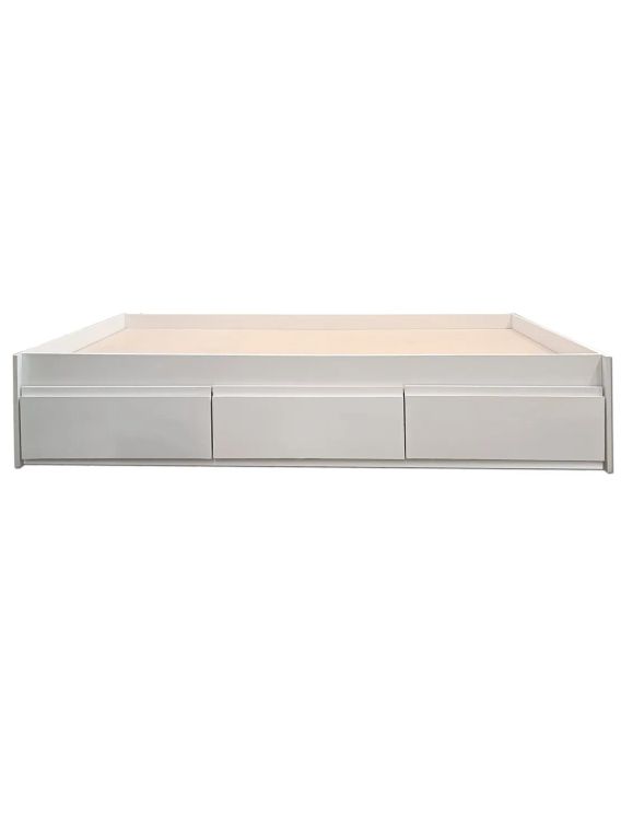 Cama Infantil/Juvenil 3 cajones 1 Plaza - Linea Minimal Blanca