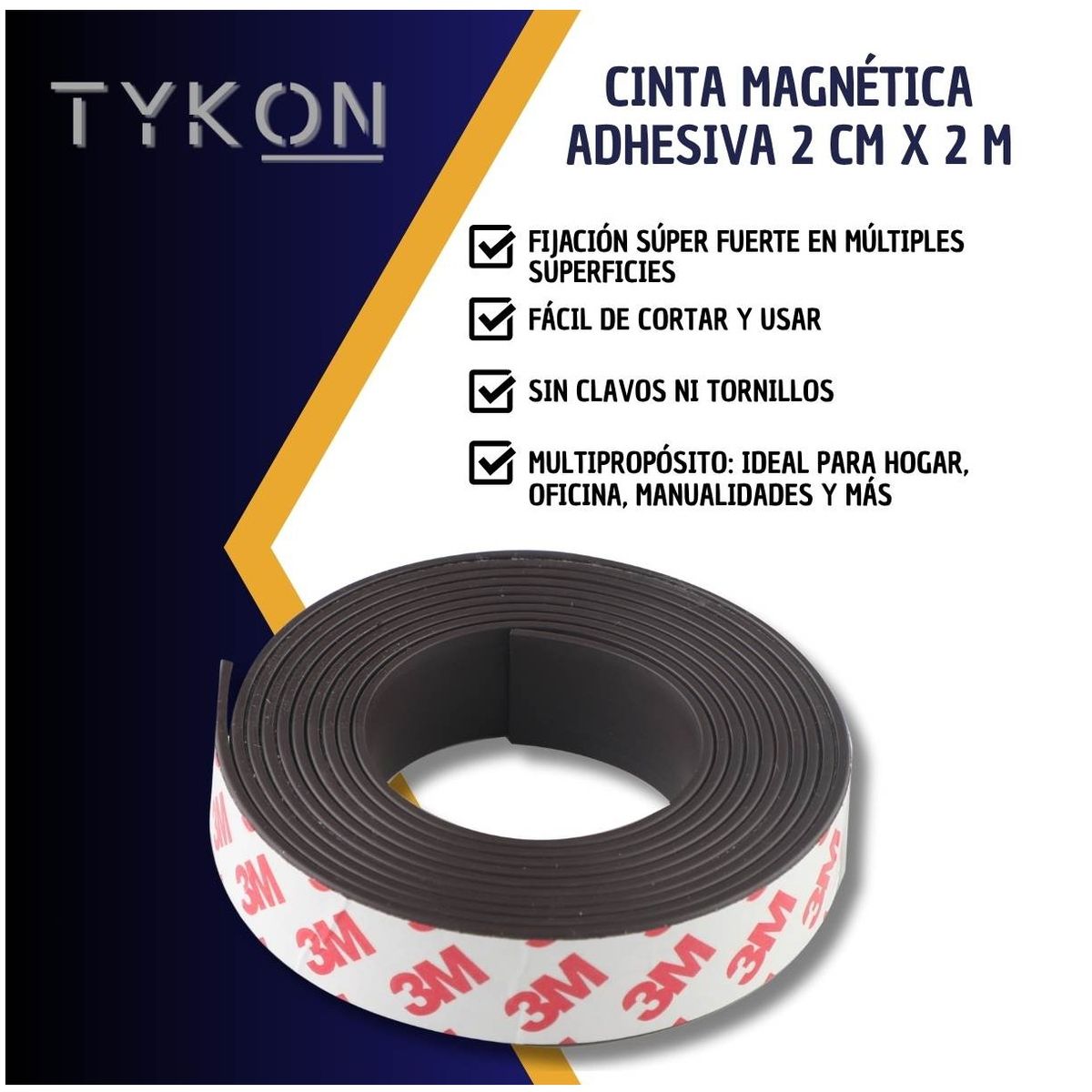 GENERICO - Cinta Adhesiva Tape Magnetica Multiuso Multiproposito