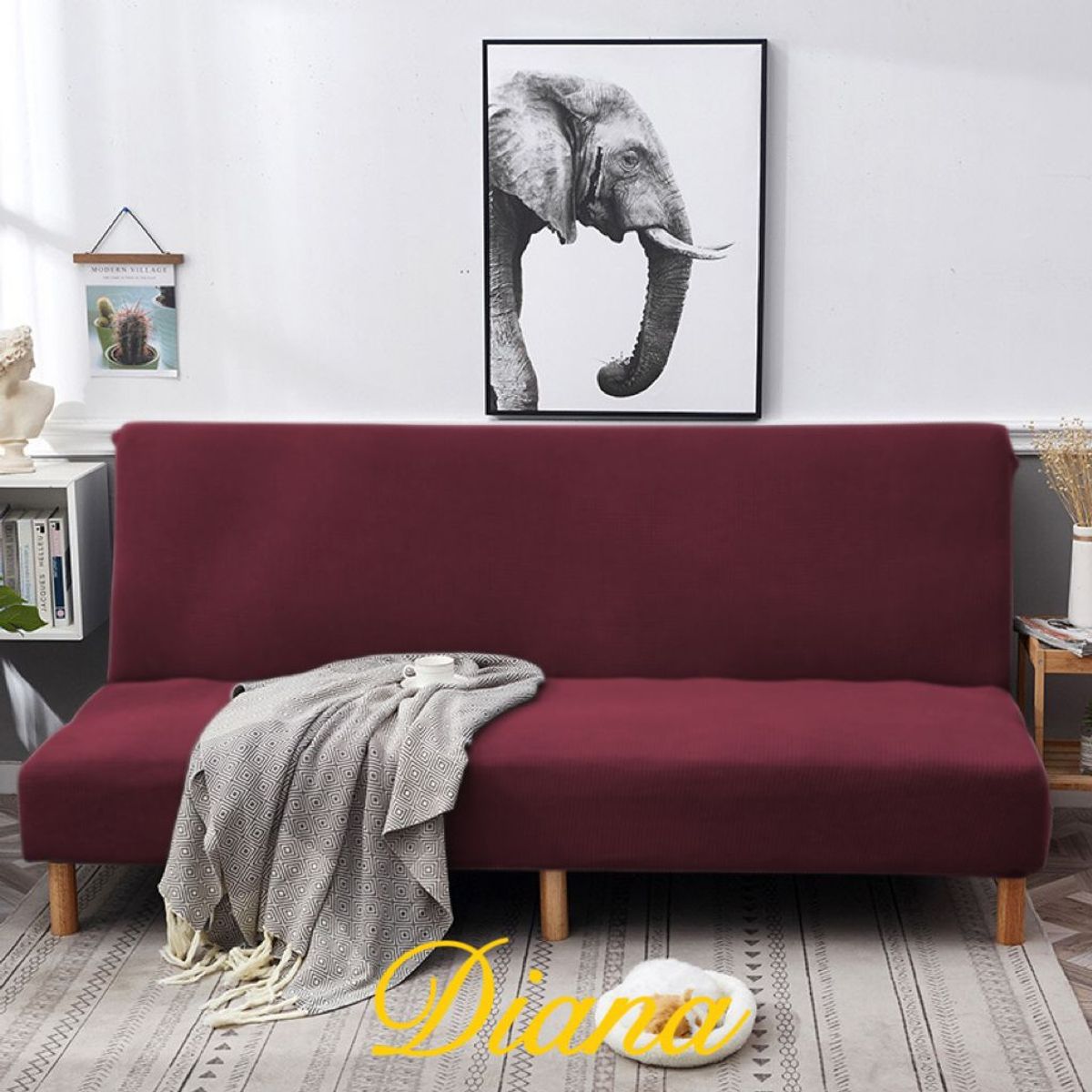 GENERICO - FUNDA DE FUTON ELASTIZADO UNICOLOR BURDEO 160CM - 230CM