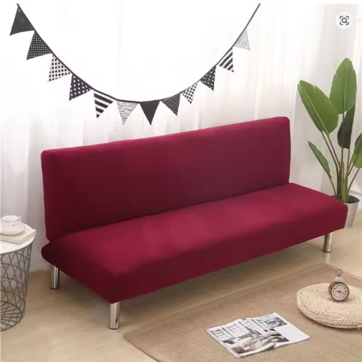 GENERICO - FUNDA DE FUTON ELASTIZADO UNICOLOR BURDEO 160CM - 230CM